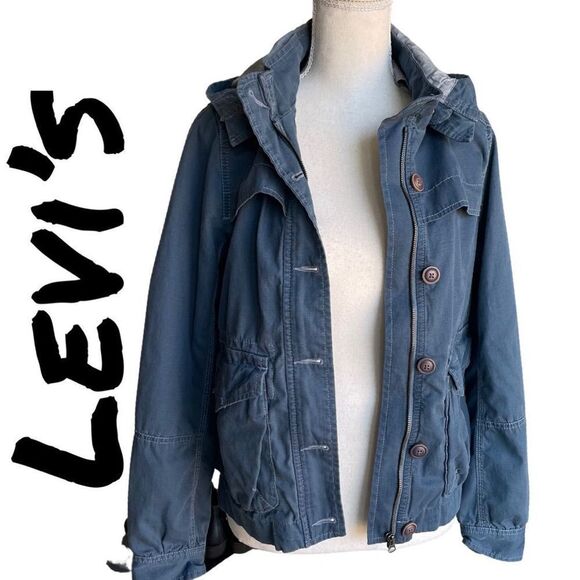 LEVIS Canvas denim jacket w/removable hood - Picture 1 of 15